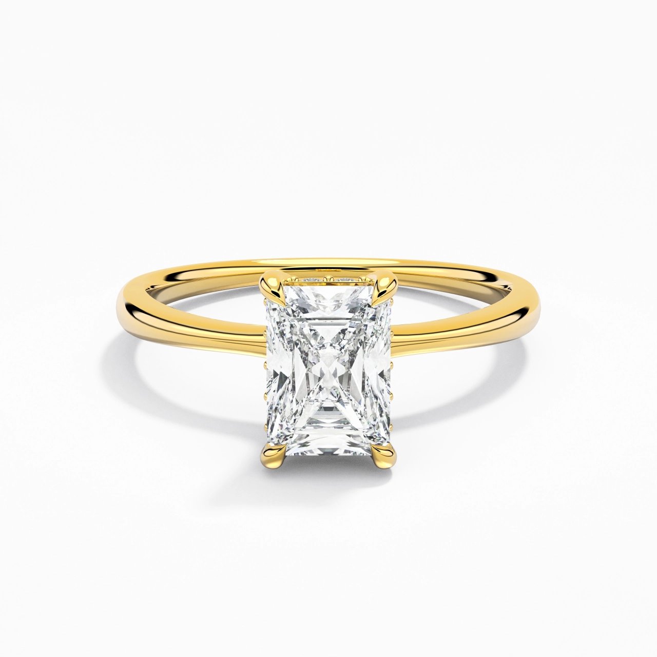 Classic Radiant 1.00ct Moissanite Engagement Ring