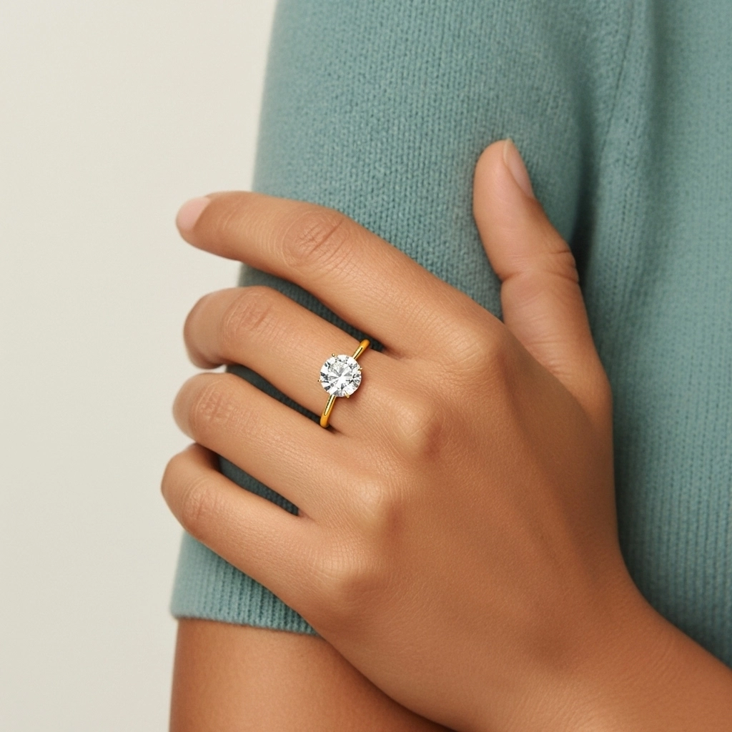 Classic Round 1.00ct Cubic Zirconia Engagement Ring