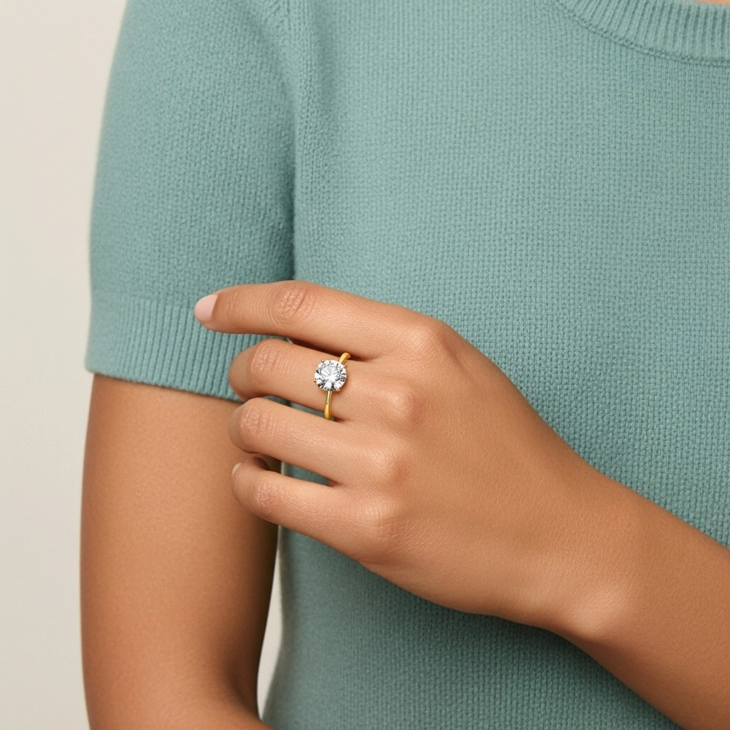 Classic Round 1.00ct Cubic Zirconia Engagement Ring