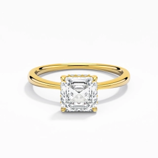 Classic Asscher 1.00ct Moissanite Engagement Ring