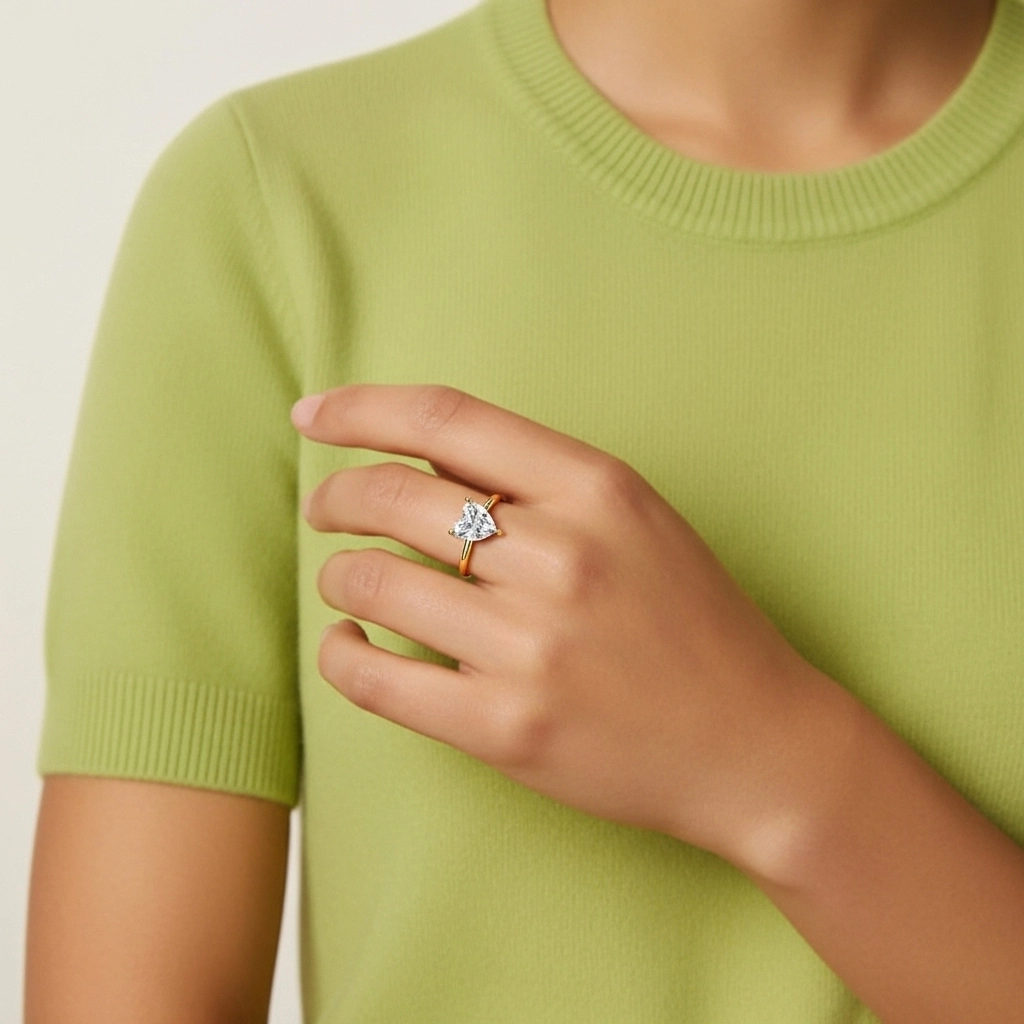 925 Sterling Silver Hidden Halo Engagement Ring