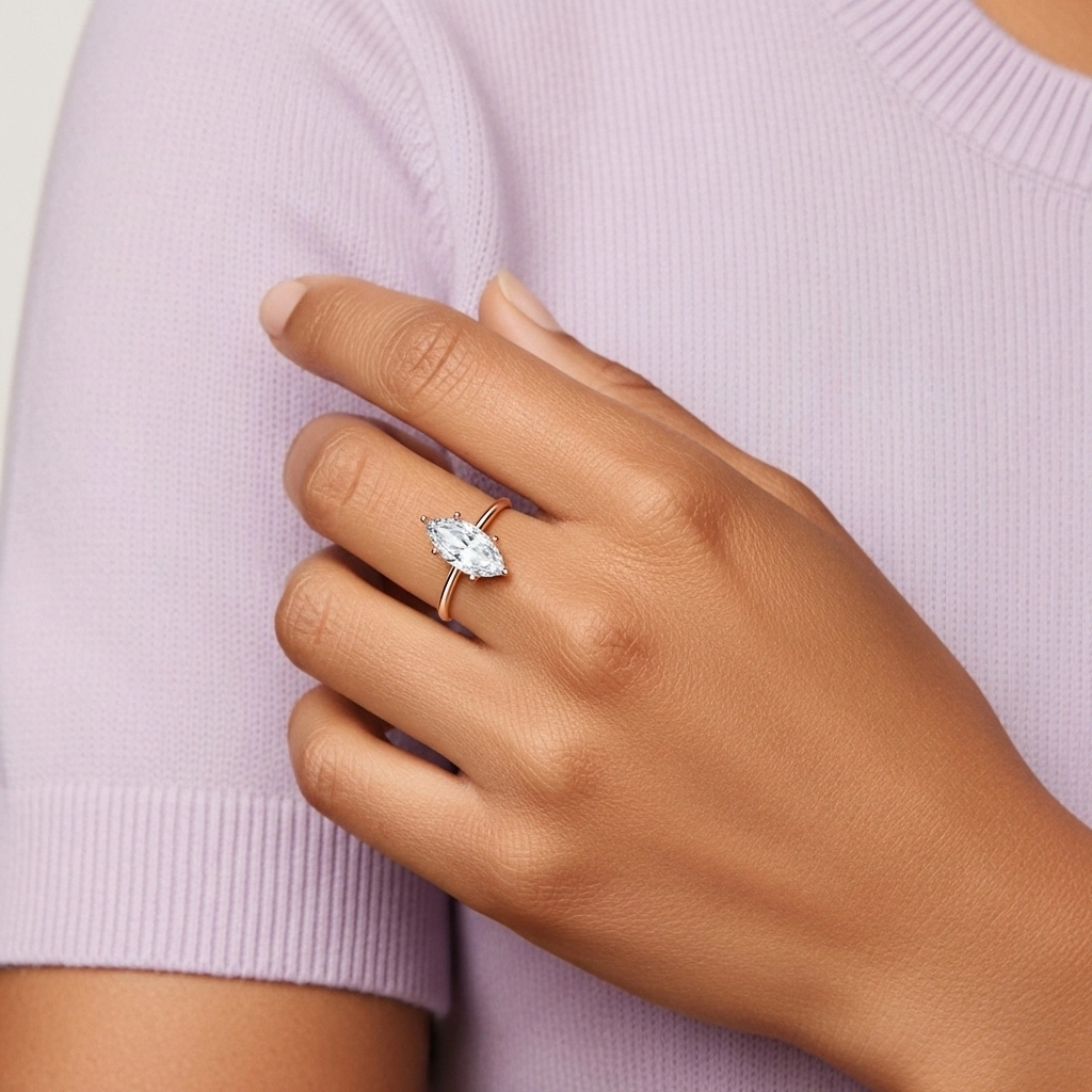 925 Sterling Silver Hidden Halo Engagement Ring