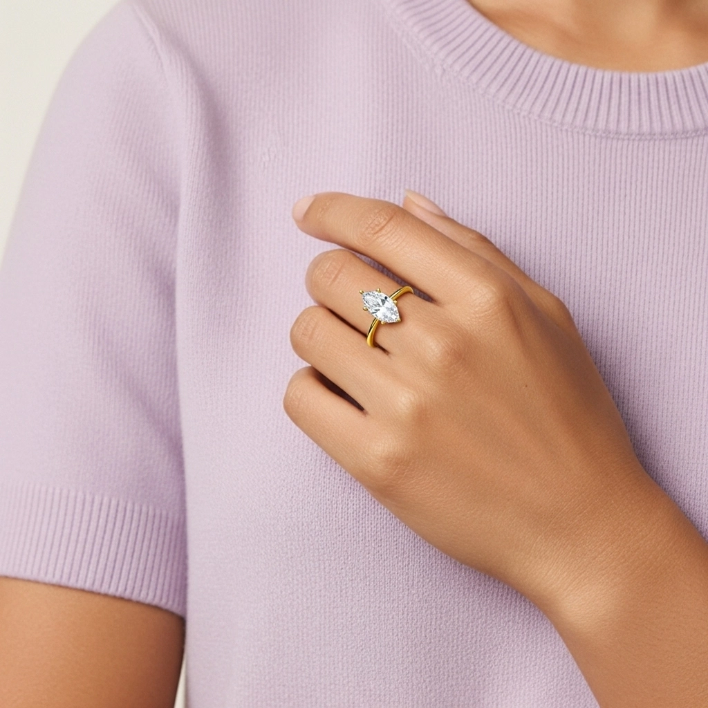 925 Sterling Silver Hidden Halo Engagement Ring