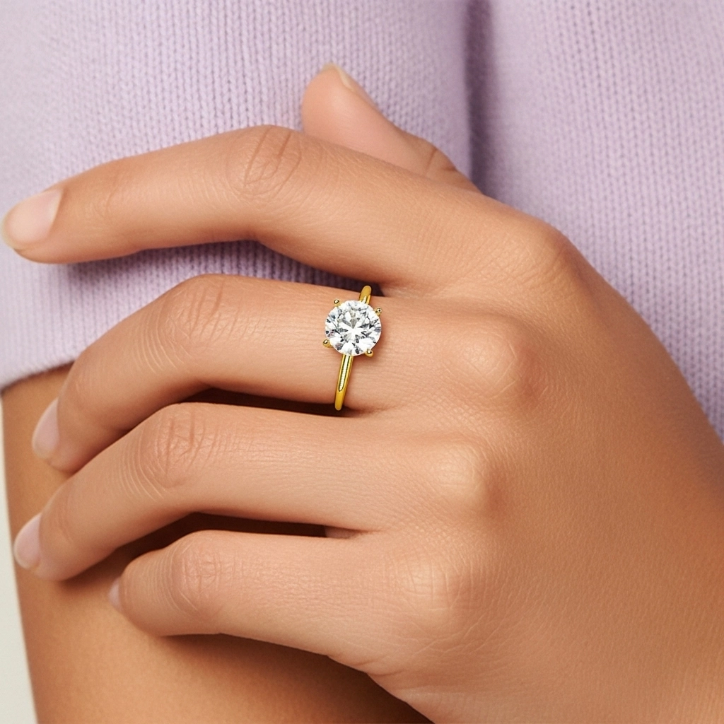 925 Sterling Silver Hidden Halo Engagement Ring