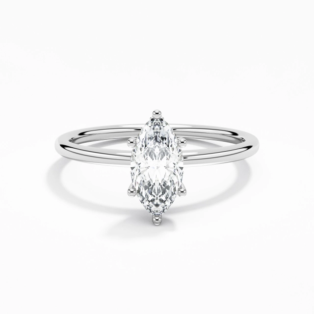 White Gold Hidden Halo Simple 0.80ct Cubic Zirconia Engagement Ring 925 Sterling Silver