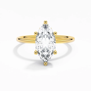 14K Gold Hidden Halo Engagement Ring