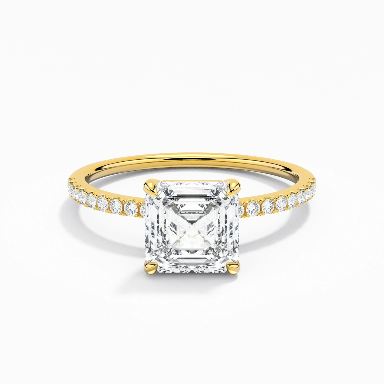 Simple Asscher 1.50ct Moissanite Engagement Ring