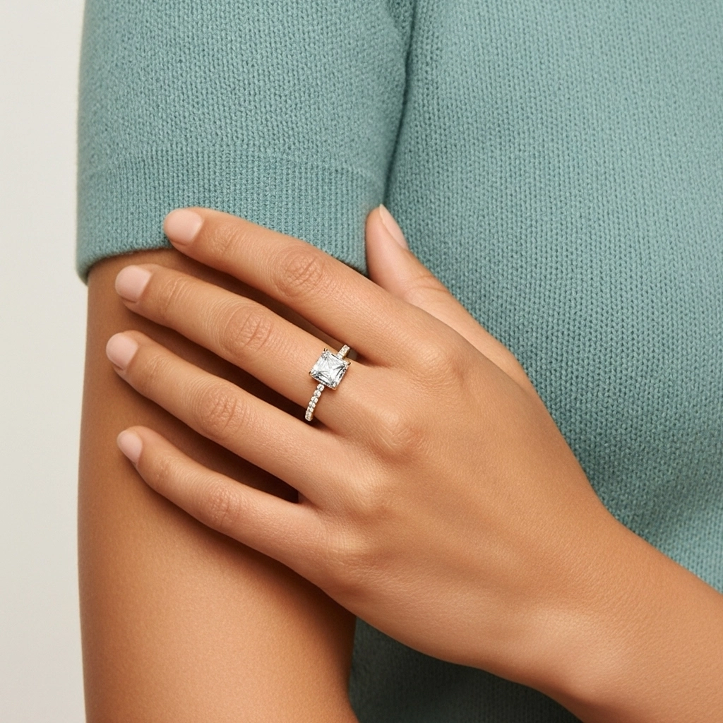 Simple Asscher 2.00ct Cubic Zirconia Engagement Ring