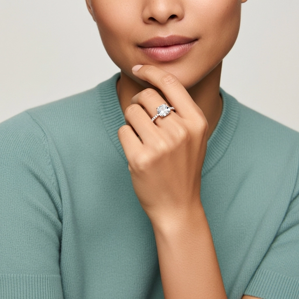 Simple Cushion 2.00ct Cubic Zirconia Engagement Ring