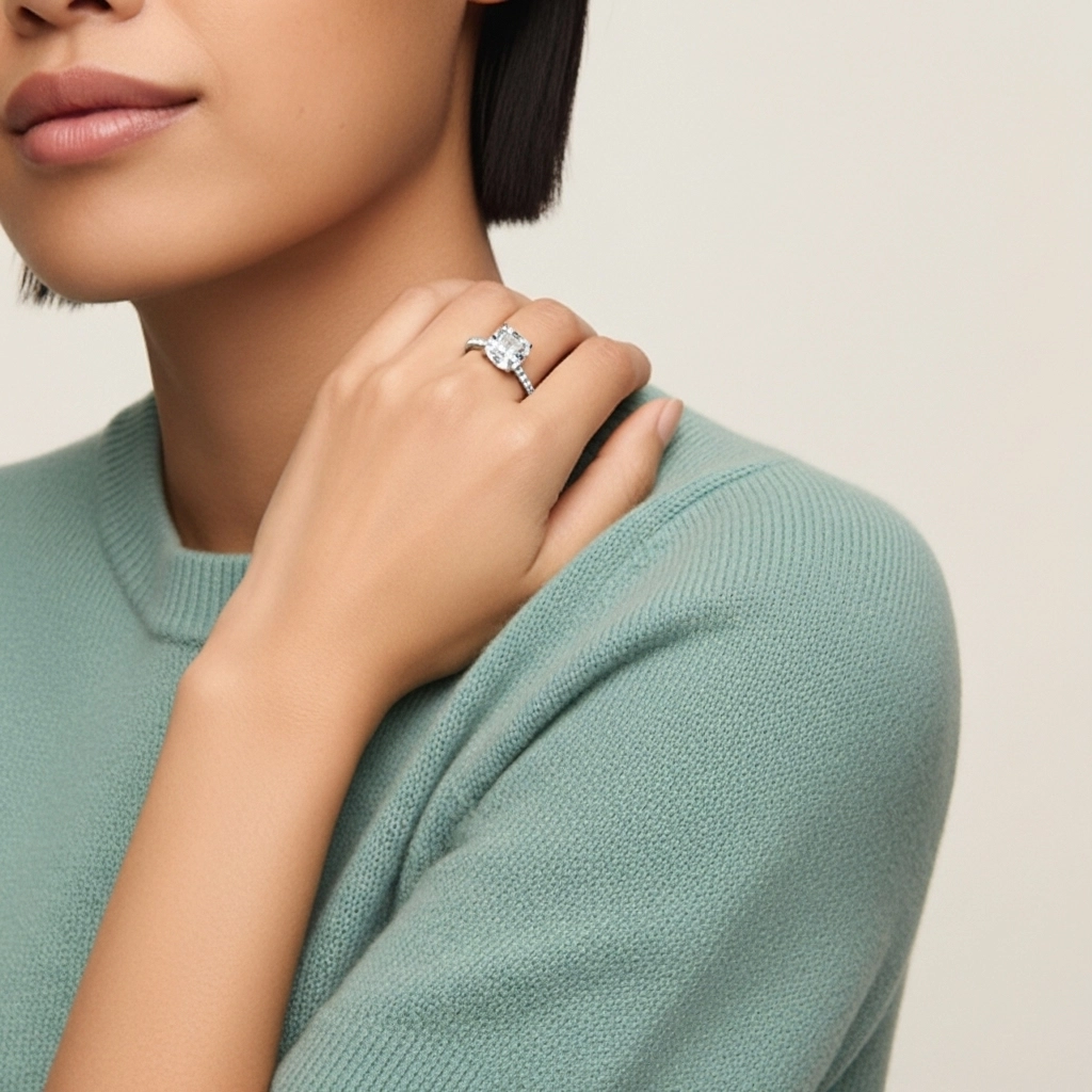 Simple Cushion 1.00ct Cubic Zirconia Engagement Ring