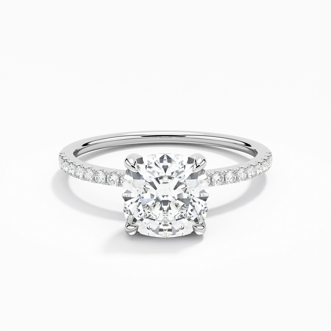 Simple Cushion 2.00ct Moissanite Engagement Ring