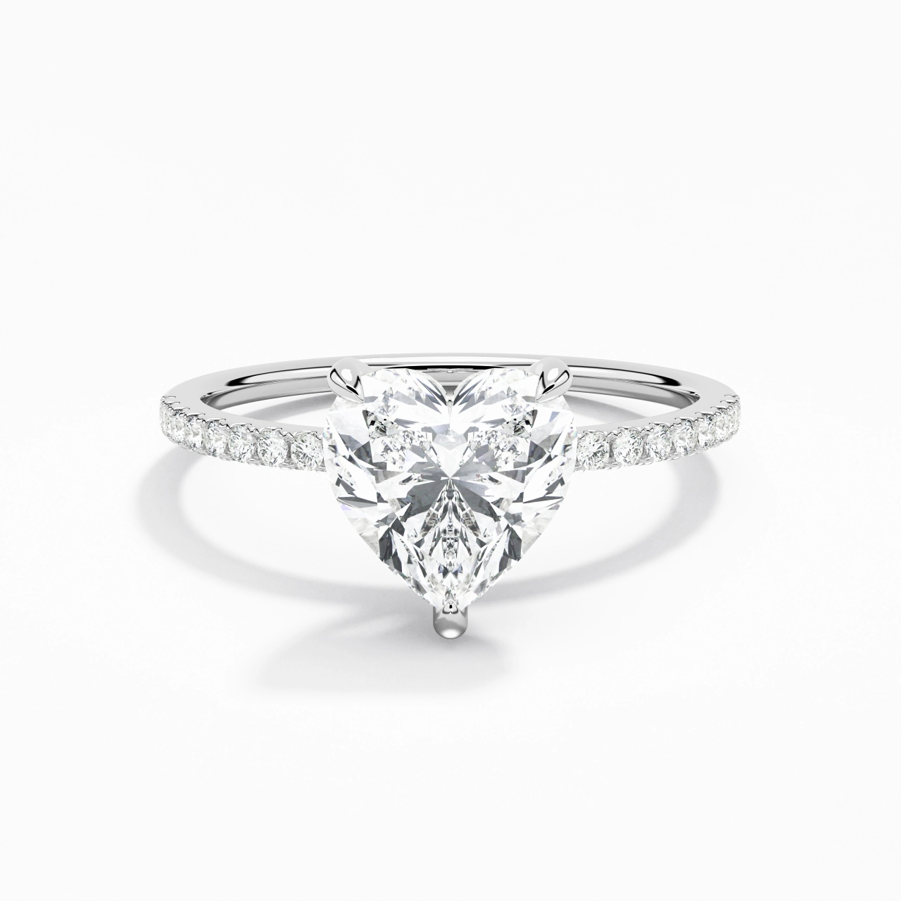 Simple Heart 1.50ct Moissanite Engagement Ring