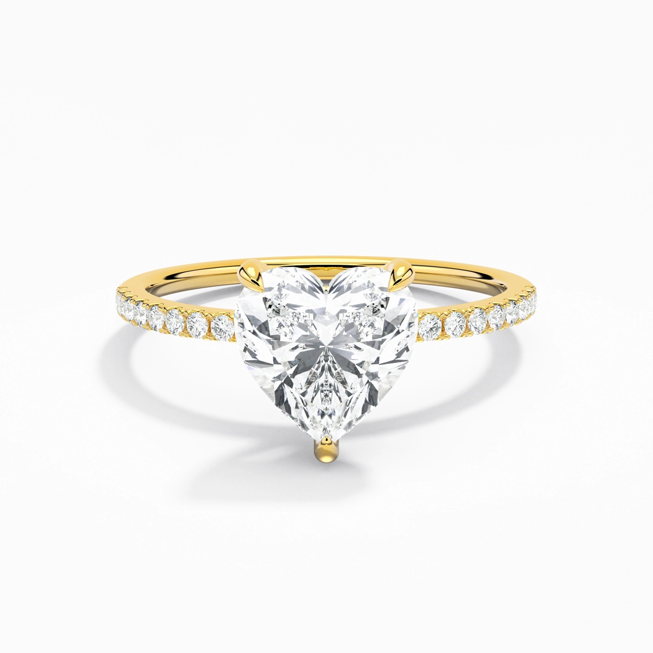 Simple Heart 1.50ct Moissanite Engagement Ring