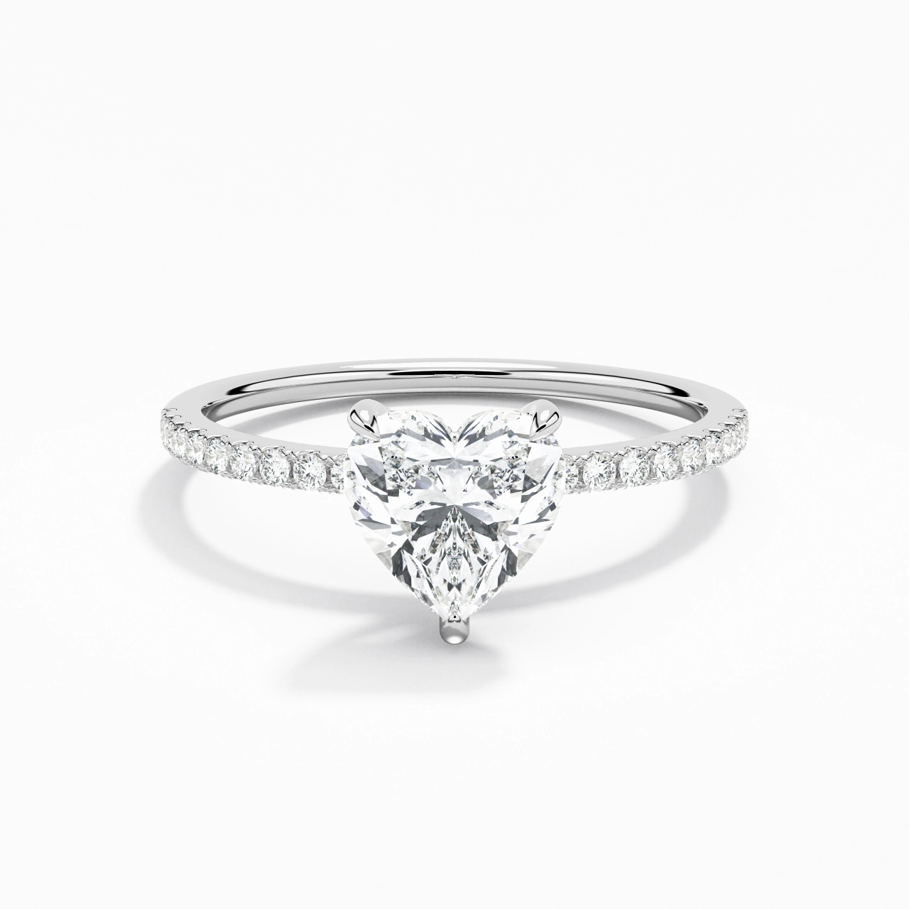 Simple Heart 1.00ct Moissanite Engagement Ring