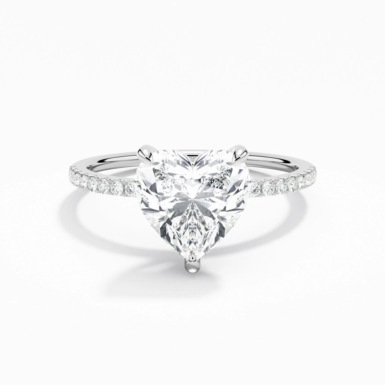 Simple Heart 2.00ct Moissanite Engagement Ring