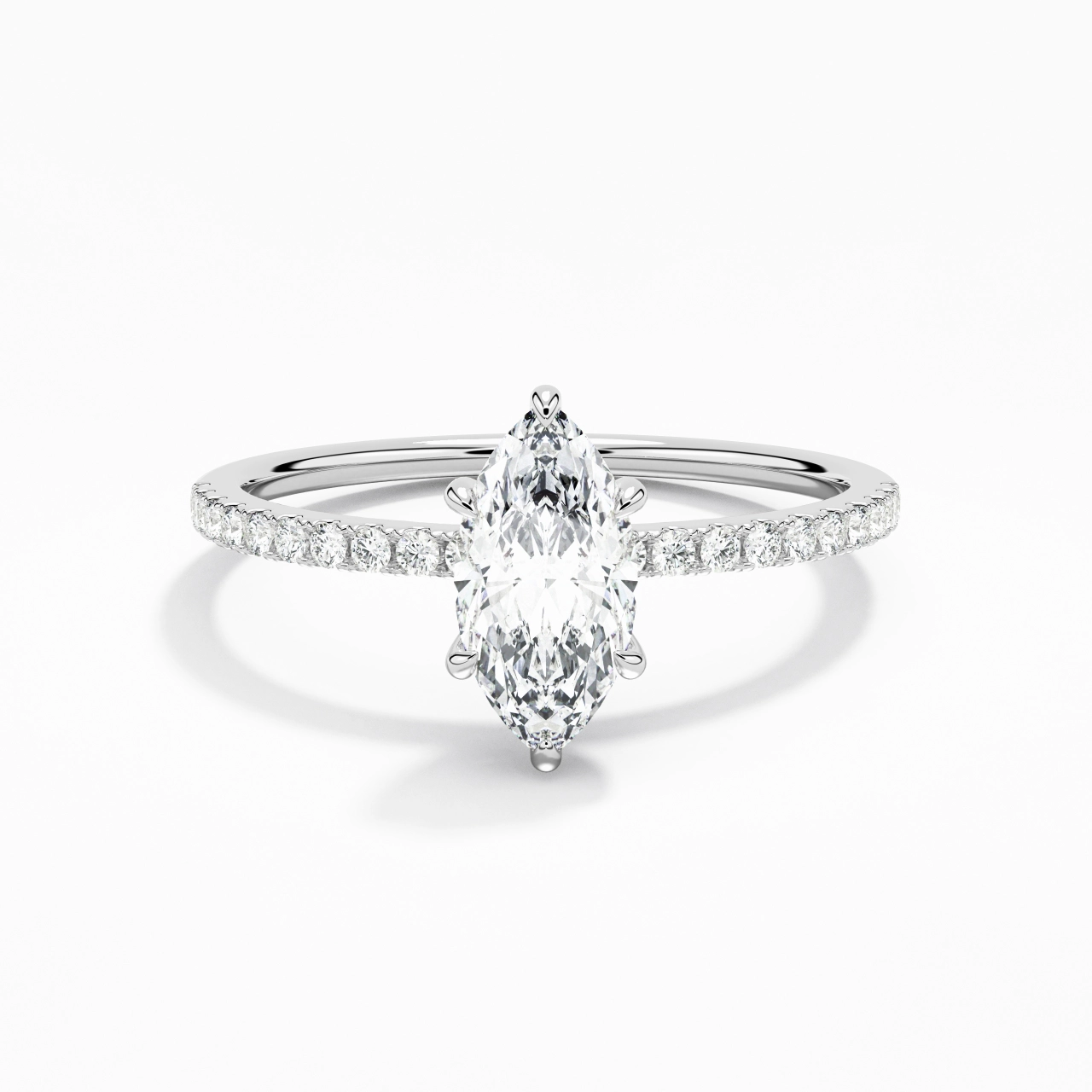 Simple Marquise 0.80ct Moissanite Engagement Ring