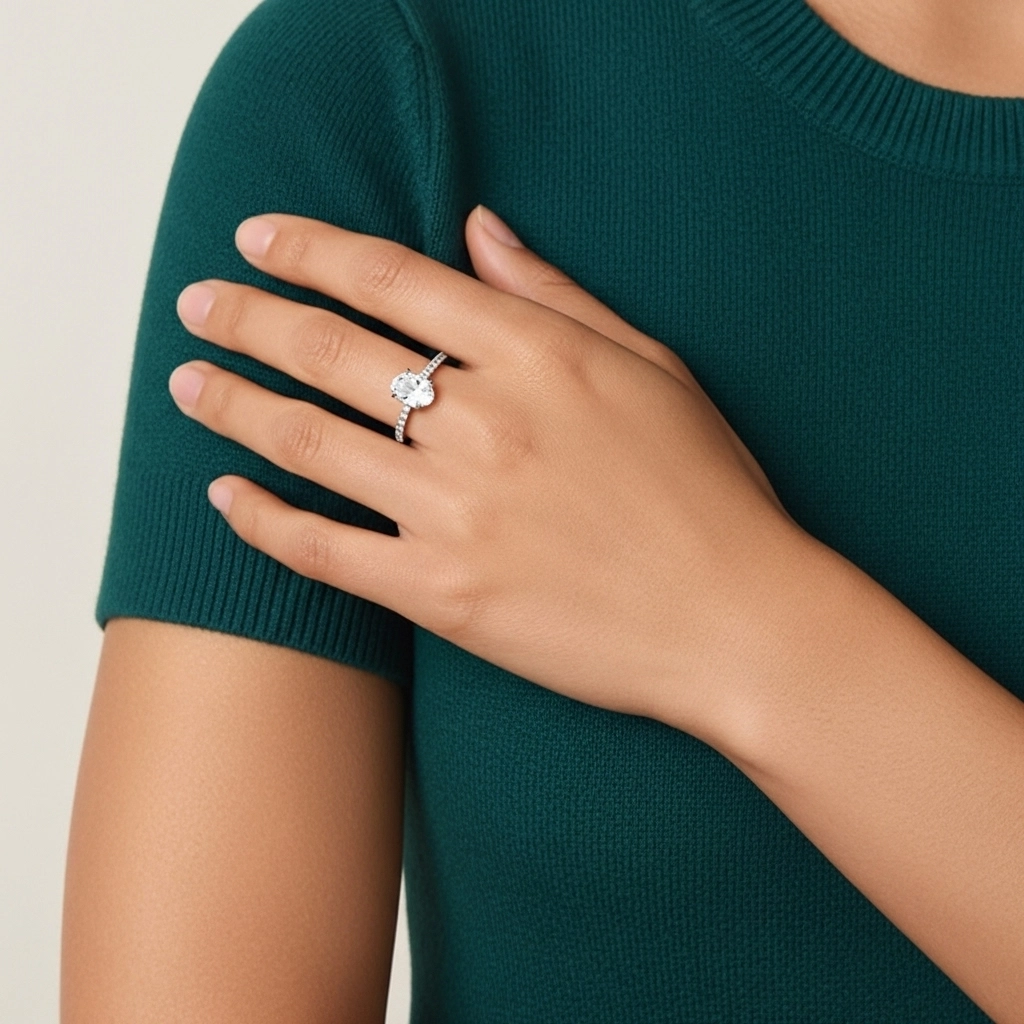 Simple Oval 2.00ct Cubic Zirconia Engagement Ring