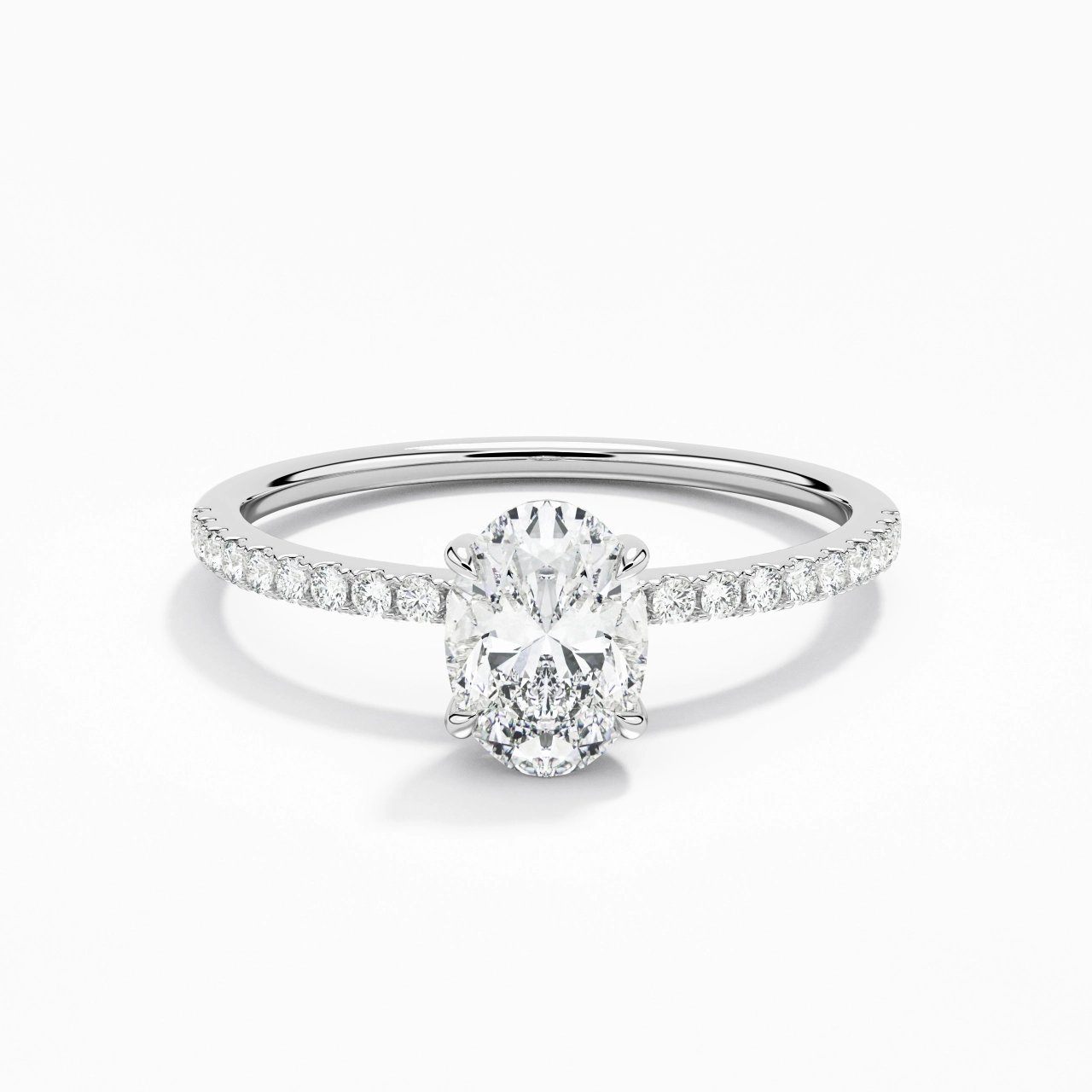 Simple Oval 1.00ct Moissanite Engagement Ring