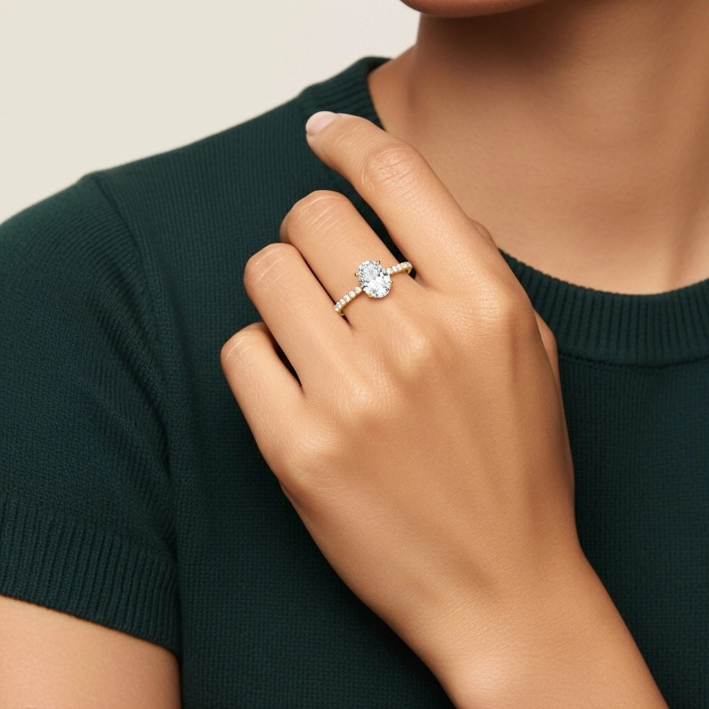 Simple Oval 1.00ct Cubic Zirconia Engagement Ring