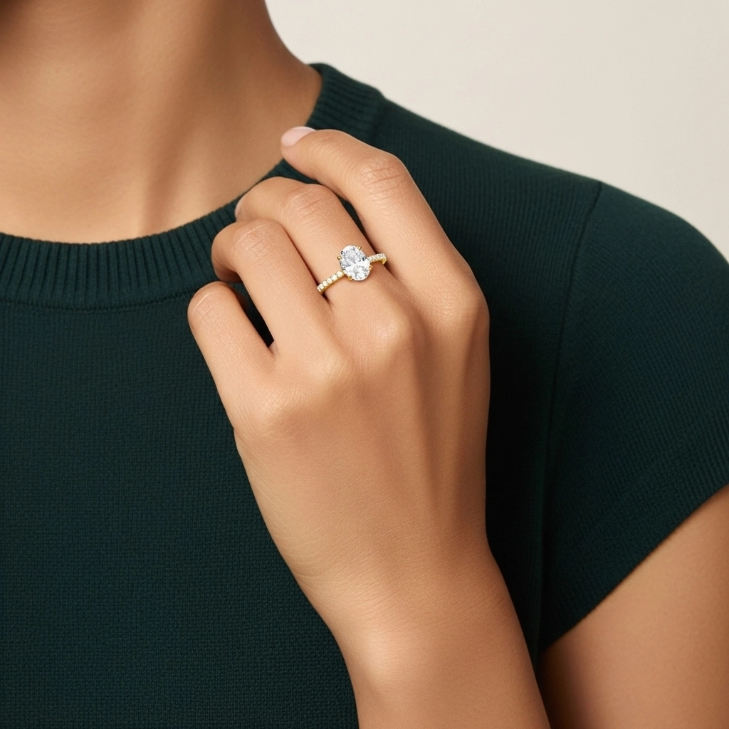 Simple Oval 1.00ct Cubic Zirconia Engagement Ring