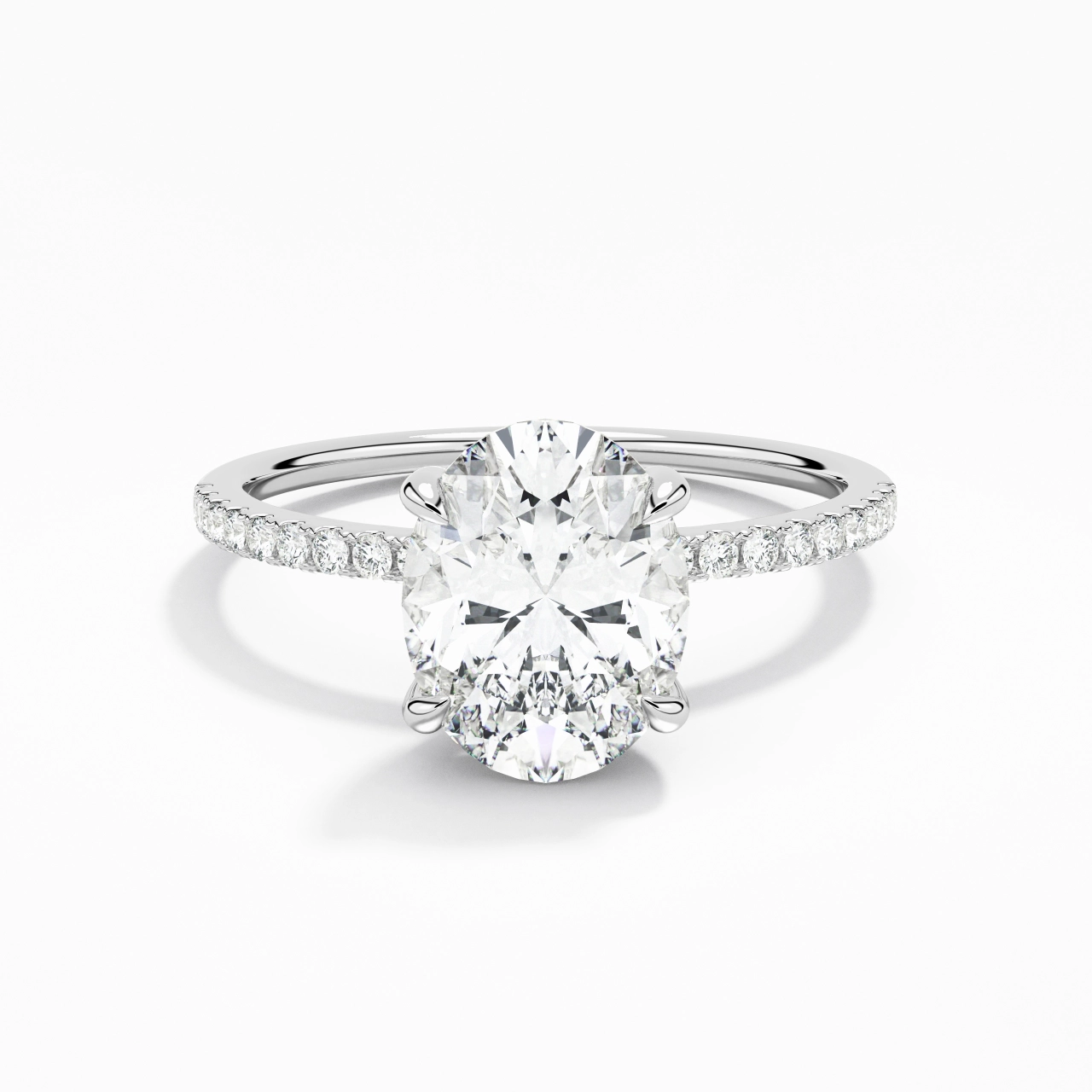 Simple Oval 2.00ct Moissanite Engagement Ring