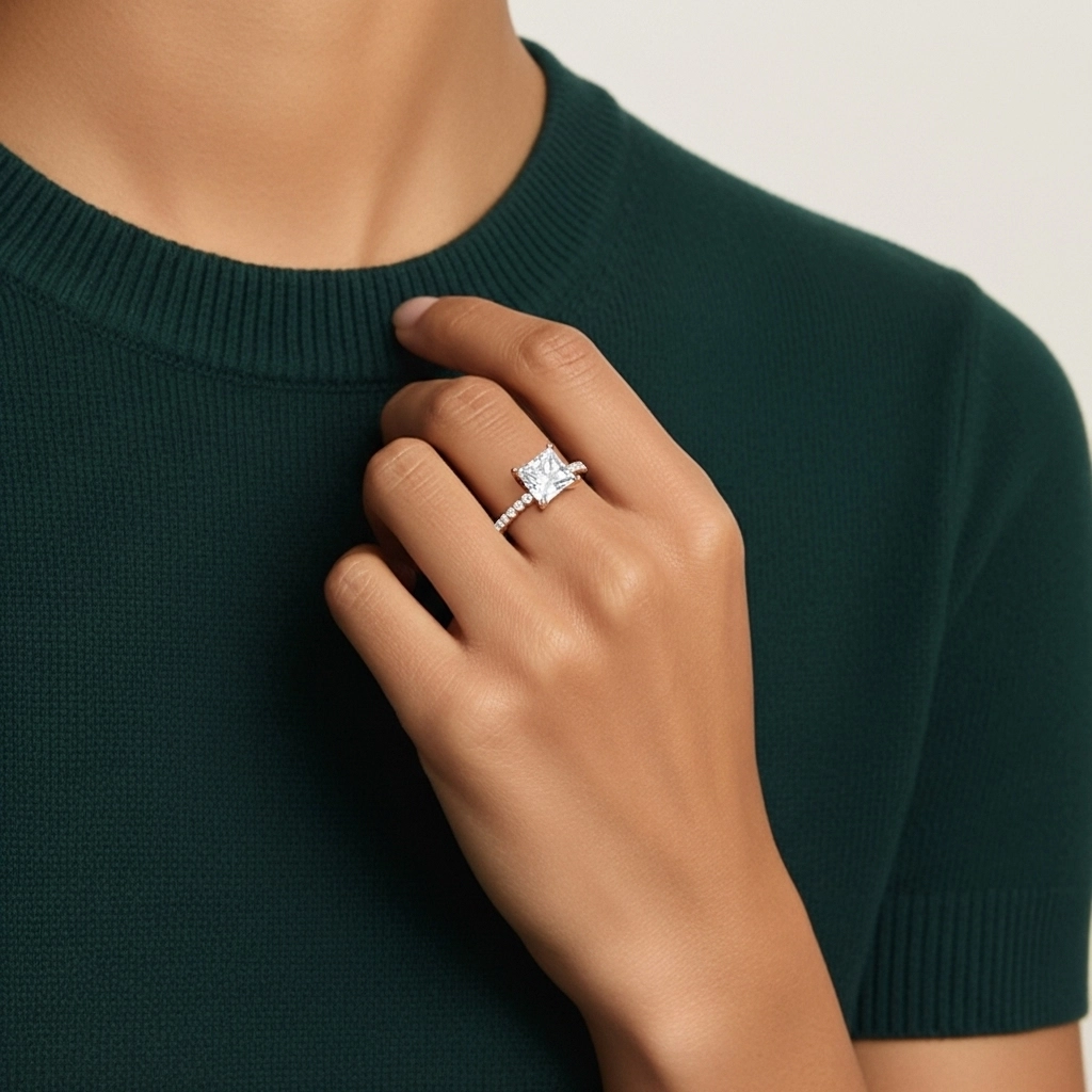 Simple Princess 1.00ct Cubic Zirconia Engagement Ring