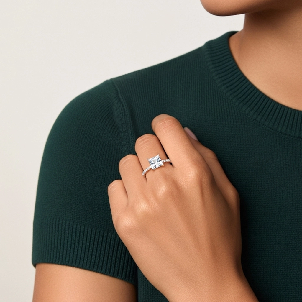 Simple Princess 1.00ct Cubic Zirconia Engagement Ring