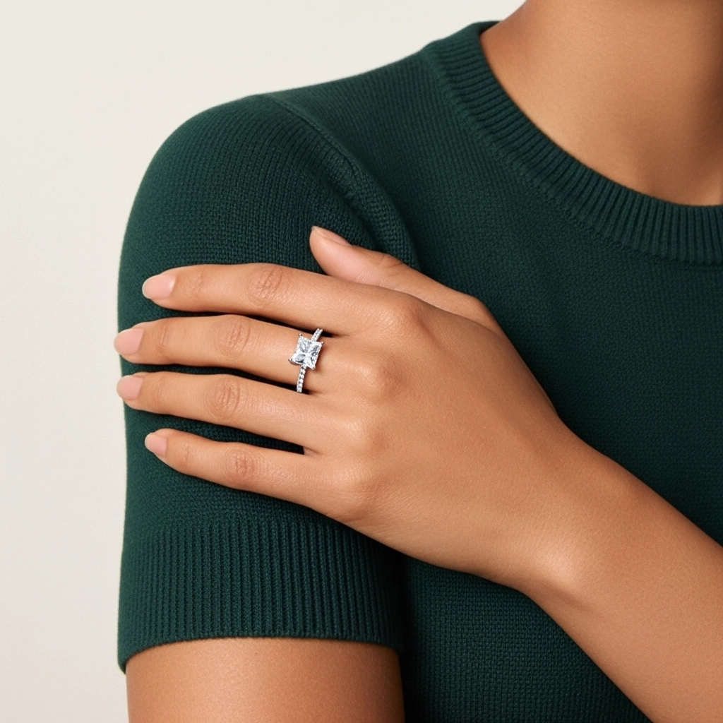 Simple Princess 1.00ct Cubic Zirconia Engagement Ring