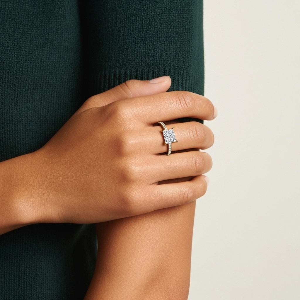 Simple Princess 1.00ct Cubic Zirconia Engagement Ring