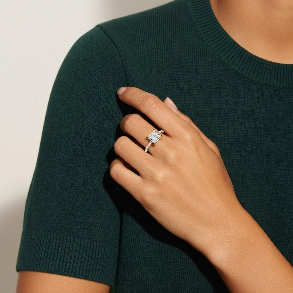 Simple Princess 1.00ct Cubic Zirconia Engagement Ring