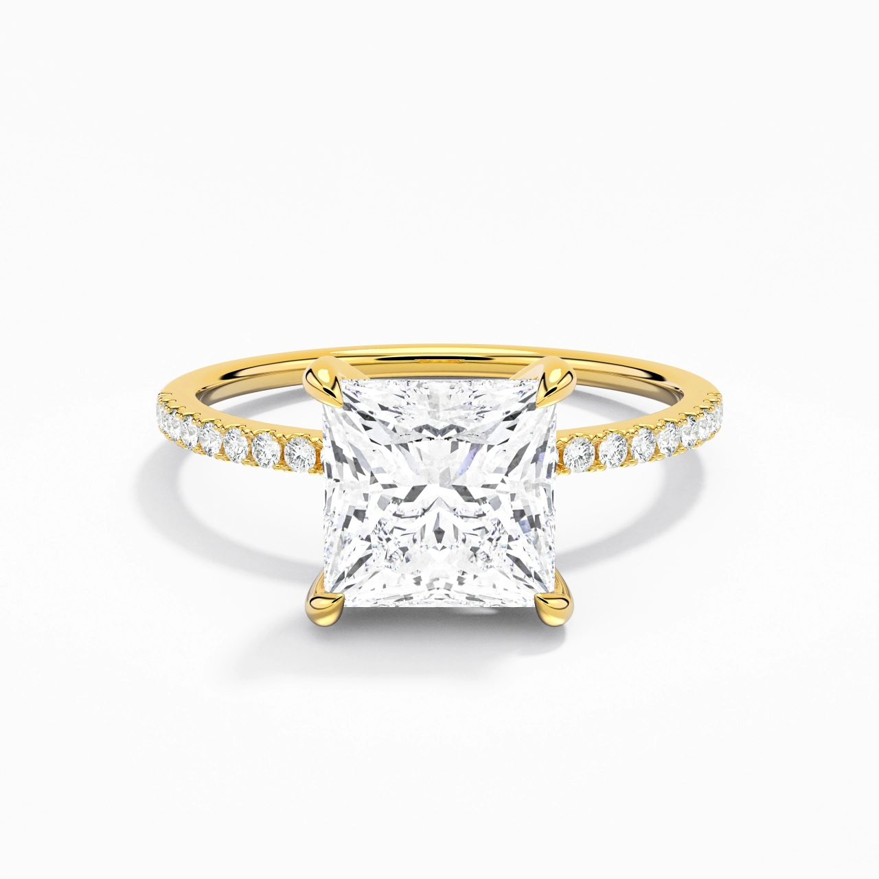 Simple Princesse 2.00ct Moissanite Bague de fiançailles