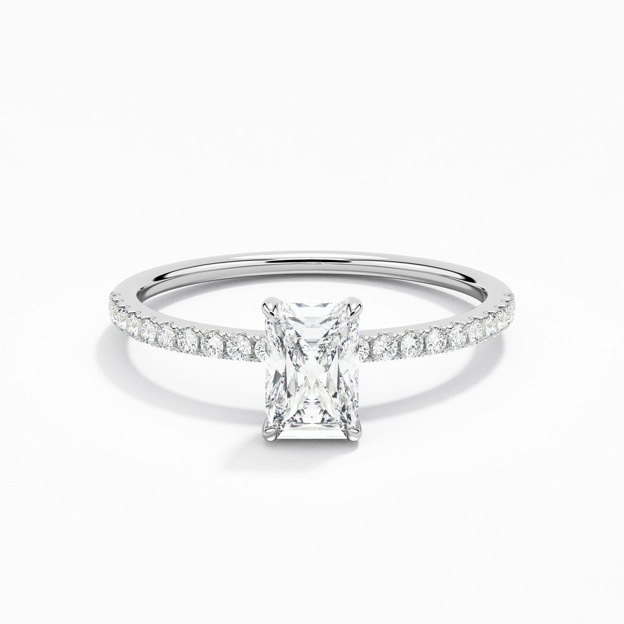 Simple Radiant 0.80ct Moissanite Engagement Ring