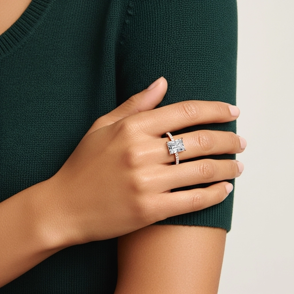 Simple Radiant 0.80ct Cubic Zirconia Engagement Ring