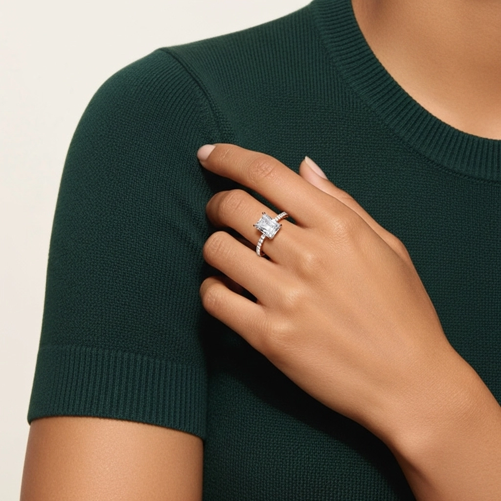 Simple Radiant 0.80ct Cubic Zirconia Engagement Ring