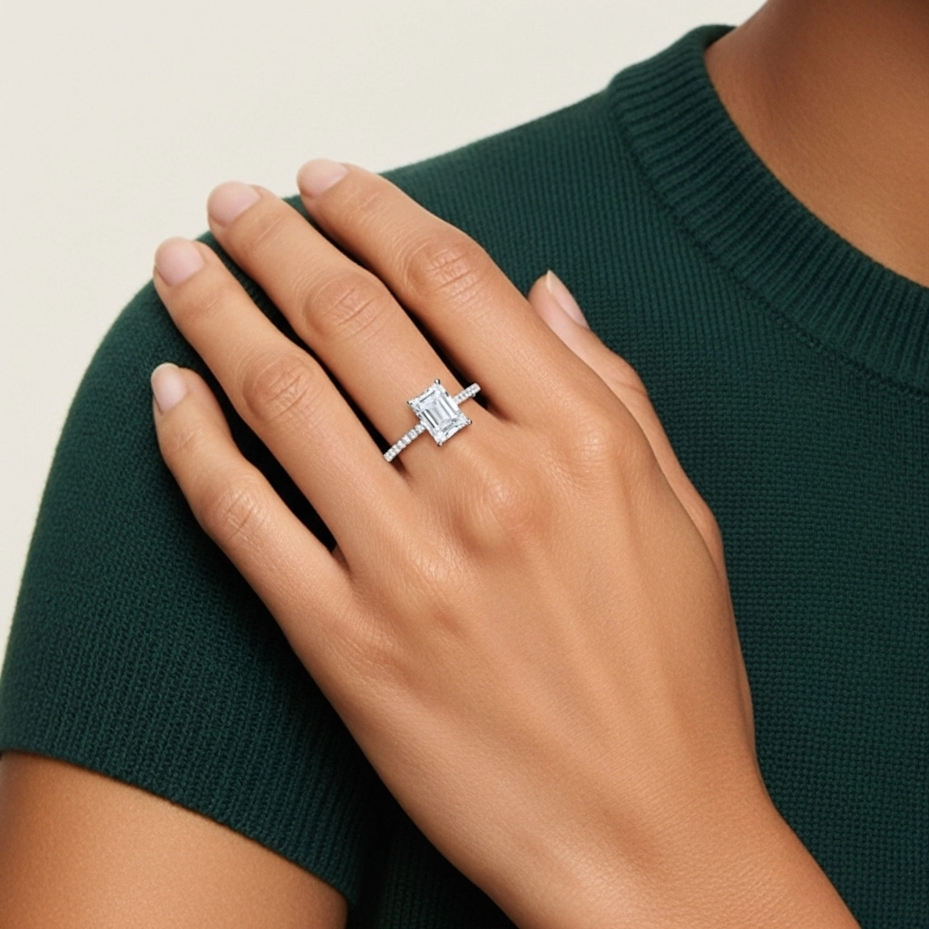 Simple Radiant 0.80ct Cubic Zirconia Engagement Ring