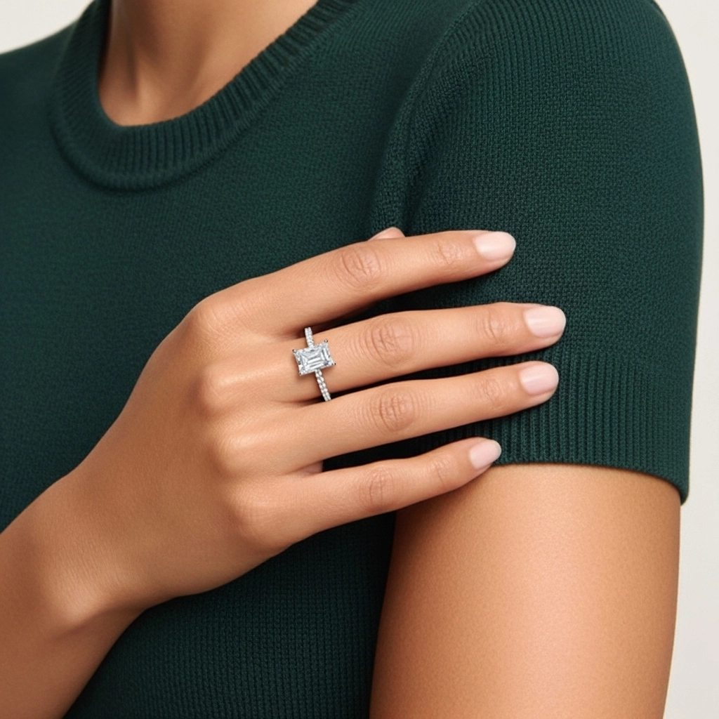 Simple Radiant 0.80ct Cubic Zirconia Engagement Ring