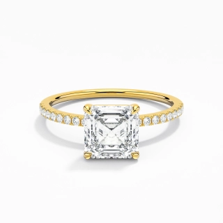 Simple Asscher 1.50ct Moissanite Engagement Ring