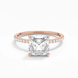 Simple Asscher 2.00ct Moissanite Engagement Ring