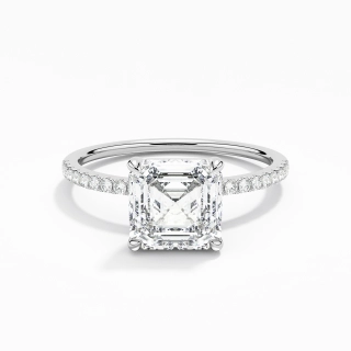 Simple Asscher 2.00ct Moissanite Engagement Ring