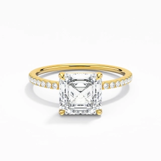 Simple Asscher 2.00ct Moissanite Engagement Ring