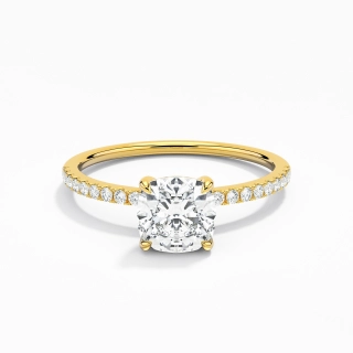 Simple Cushion 1.00ct Moissanite Engagement Ring