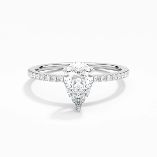 Simple Pear 1.00ct Moissanite Engagement Ring