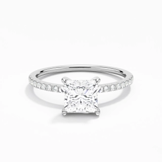 Simple Princess 1.00ct Moissanite Engagement Ring