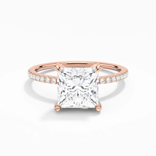 Simple Princess 2.00ct Moissanite Engagement Ring