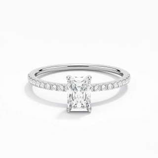 Simple Radiant 0.80ct Moissanite Engagement Ring