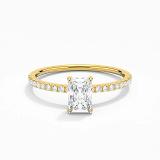 Simple Radiant 0.80ct Moissanite Engagement Ring