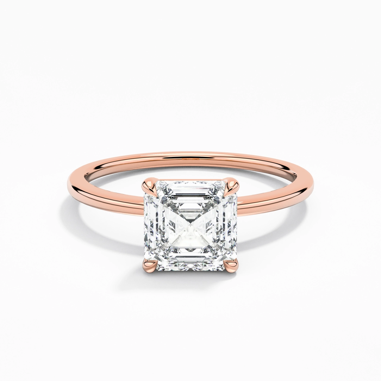 Classique Asscher 1.50ct Zircon cubique Bague de fiançailles