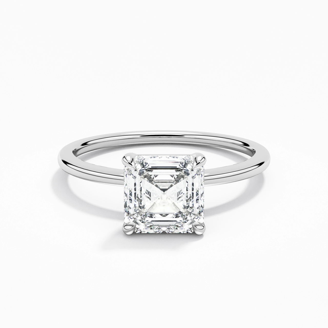 Classique Asscher 1.50ct Zircon cubique Bague de fiançailles