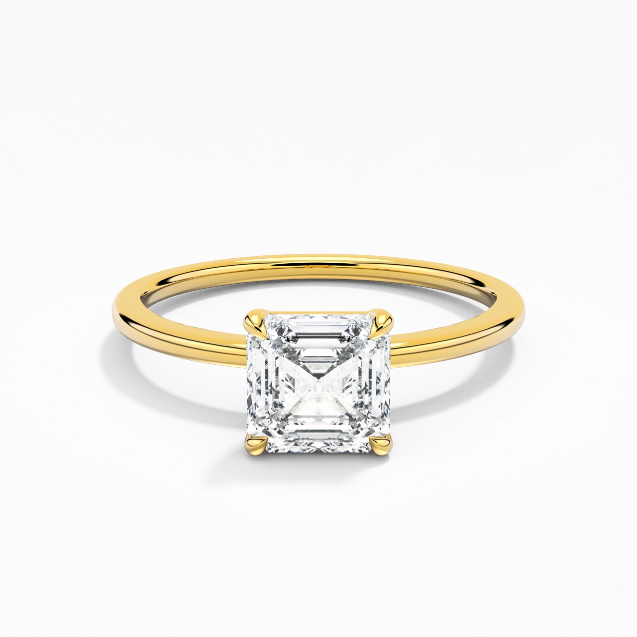 Classique Asscher 1.00ct Zircon cubique Bague de fiançailles