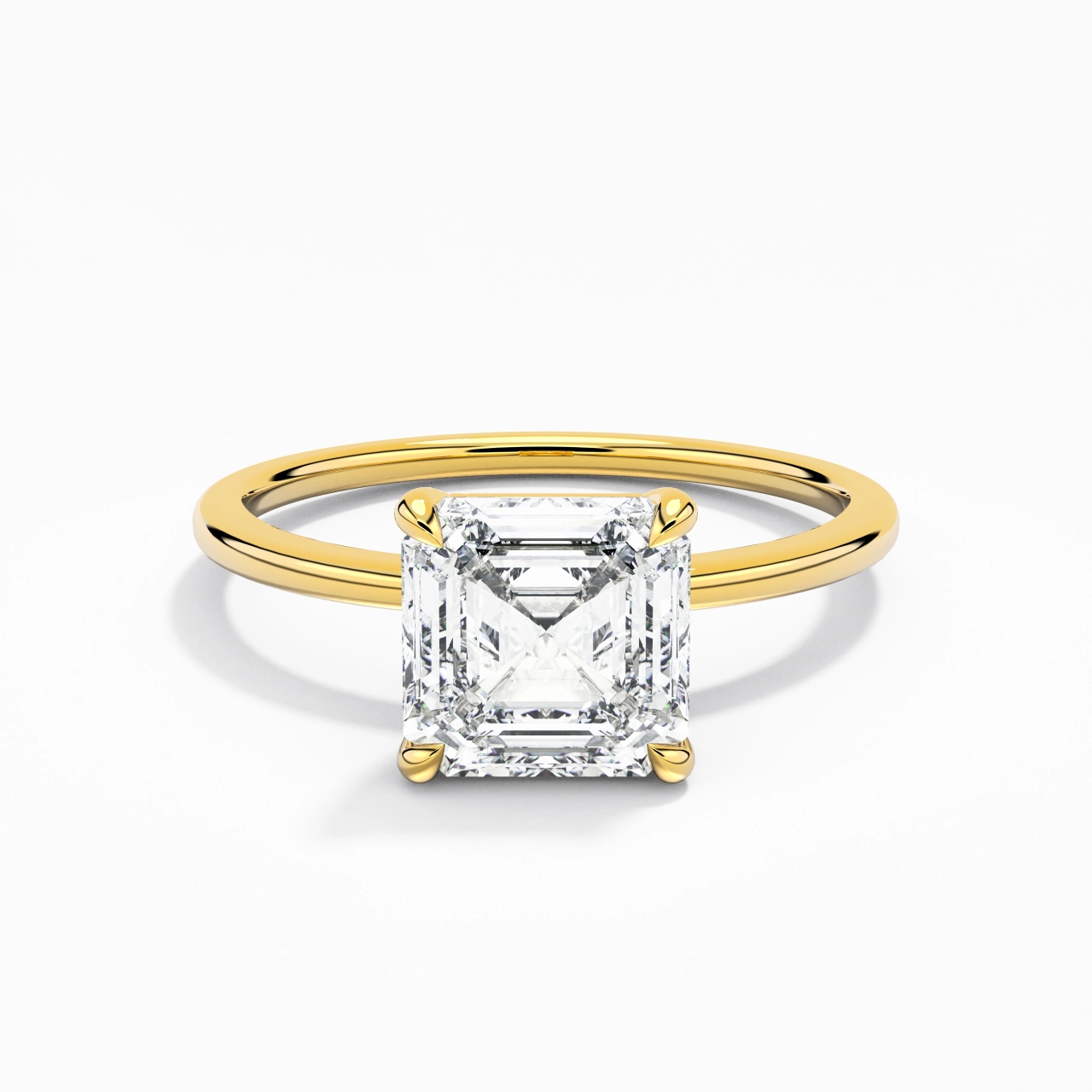 Classique Asscher 2.00ct Zircon cubique Bague de fiançailles